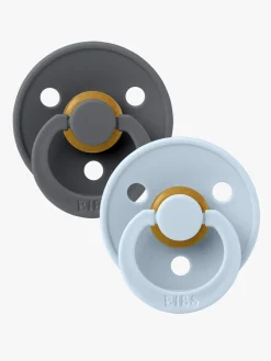 Sutter & Suttesnore|BIBS Sut Colour 2-pak Latex Størrelse 1, Iron/Baby Blue Grå/Blå