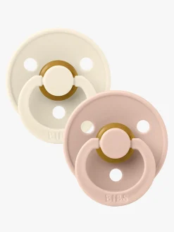 Sutter & Suttesnore|BIBS Sut Colour 2-pak Latex Str. 2, Ivory/Blush Hvid/Lyserød