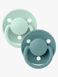 BIBS Sutter & Suttesnore-Sut De Lux 2-pak Silicone, Nordic Mint/Island Sea