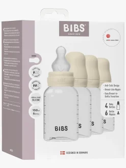Spisetid|BIBS Sutteflaske Silicone 4-pak 150 ml, Ivory