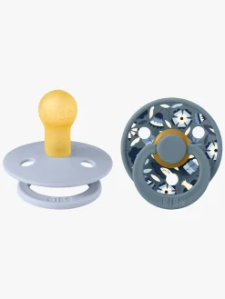 Sutter & Suttesnore|BIBS x Liberty Colour Bobo Sut 2-pak Latex Str. 1, Dusty Blue Mix Blå/Flerfarvet