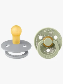 Sutter & Suttesnore|BIBS x Liberty Colour Sut 2-Pak Latex Str. 1 Rund, Capel/Sage Mix Grøn/Blå