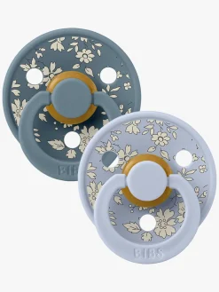 Sutter & Suttesnore|BIBS x Liberty Colour Sut 2-Pak Latex Str. 1 Rund, Capel/Dusty Blue Mix Blå