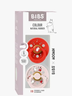 BIBS Sutter & Suttesnore-x Moomin Colour Dancing Sut 2-pak Latex Str. 1, Candy Apple