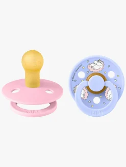 Sutter & Suttesnore|BIBS x Moomin Colour Dreaming Sut 2-pak Latex Str. 1, Baby Pink Lyserød/Lilla