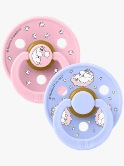 Sutter & Suttesnore|BIBS x Moomin Colour Dreaming Sut 2-pak Latex Str. 1, Baby Pink Lyserød/Lilla
