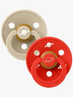 Sutter & Suttesnore|BIBS x Planet Nusa Colour Sutter 2-pak Latex Str. 2, Vanilla Mix Rød