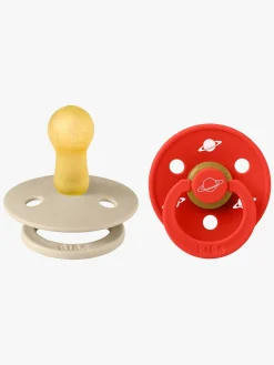 Sutter & Suttesnore|BIBS x Planet Nusa Colour Sutter 2-pak Latex Str. 2, Vanilla Mix Rød