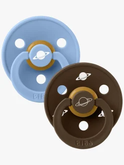 Sutter & Suttesnore|BIBS x Planet Nusa Colour Sutter 2-pak Latex Str. 2, Sky Blue Mix Blå