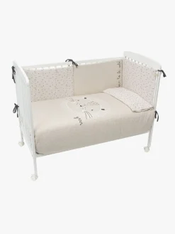 Børn BimbiPirulos Sengetøj-BimbiCasual Sengerand & Pudebetræk, White/Linen