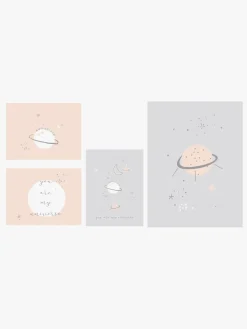 Interiør|BimbiPirulos Casual Vægdekoration 4-Pak Univers, Lilla