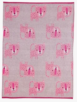 Interiør|BizziGrowin Bizzi Growin Strikket Tæppe Aio Baby, Lyra Leopard Rød