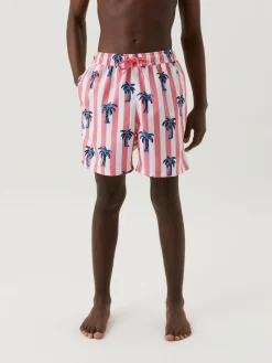 Børn BjornBorg Uv & Strand-Björn Borg Kenny Badeshorts, Bb Palmstripe Sunkist Coral