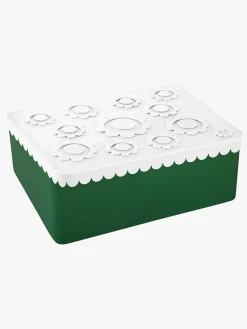 Blafre Spisetid-Madkasse Tre Rum Blomst, Hvid/Mørkegrøn