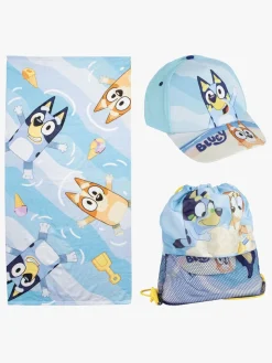 Uv & Strand|Bluey Håndklæde Gymnastikpose & Kasket Sæt, Lyseblå