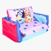 Børnemøbler|Bluey 2-i-1 Oppustelig Flip Out Sofa, Lyserød/blå