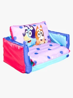 Børnemøbler|Bluey 2-i-1 Oppustelig Flip Out Sofa, Lyserød/blå