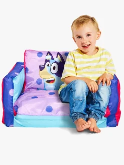 Børnemøbler|Bluey 2-i-1 Oppustelig Flip Out Sofa, Lyserød/blå