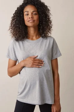 Tøj Til Mor|Boob Vente/Amme T-Shirt, Grey Melange Grå