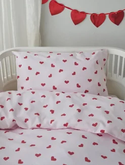 Sengetøj|Borgans Borganäs Sengesæt Tremmeseng Hjärtrud 2-delt 100x130, Pink