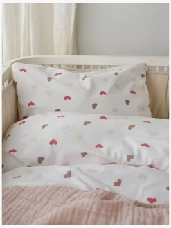 Børn Borgans Sengetøj-Borganäs Sengesæt Tremmeseng Hjärtrud 2-delt 100x130, Beige