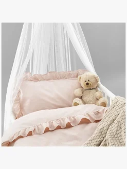 Sengetøj|Borgans Borganäs Sengesæt Tremmeseng Volang 100 x 130 2-delt, Pink Lyserød