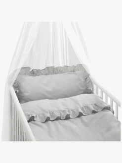 Børn Borgans Sengetøj-Borganäs Sengesæt Tremmeseng Flæser 130x100, Gråt