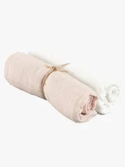 Interiør|Borgans Borganäs Stofble 70x70 2-pak, Lyserød Lyserød/Hvid