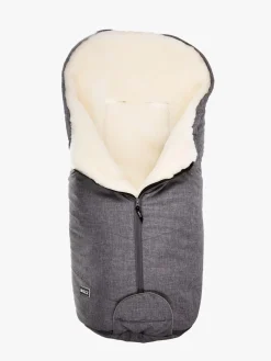 Køreposer|Bozz Lammeskindskørepose Klippet, Grey Melange/White Grå/Hvid