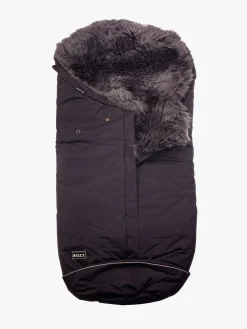 Køreposer|Bozz Lammeskindskørepose Langhåret, Black/Grey Sort/Grå