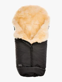 Køreposer|Bozz Lammeskindskørepose Langhåret, Black/Nature Sort/Beige