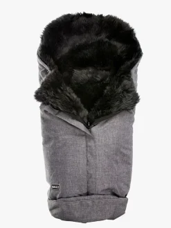 Køreposer|Bozz Lammeskindskørepose Langhåret, Grey Melange/Grey Grå