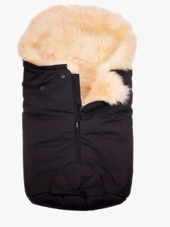 Bozz Køreposer-Lammeskindskørepose Small Langhåret, Black/Nature