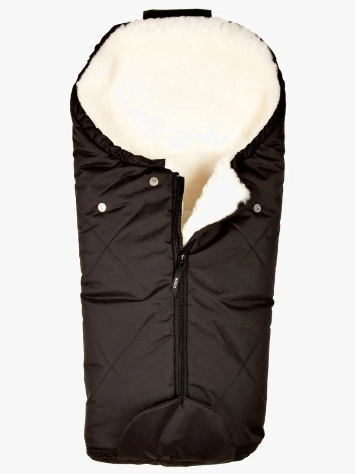 Bozz Køreposer-Lammeskindskørepose Small Klippet, Black/White