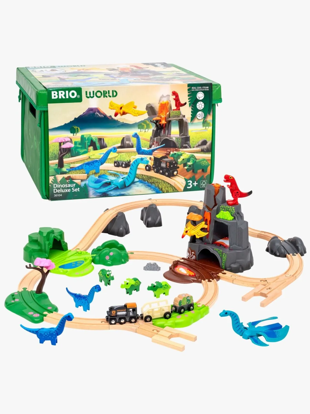 Brio Togbaner & Legeborde-World 36104 Deluxe-sæt med Dinosaurer