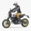 Udelegetøj|Legetøjsbiler & -Fartøjer|Bruder Ducati Scrambler Desert Sled m. Fører