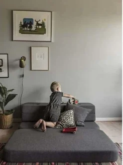 Børn KlipKlap Børnemøbler-by 3 Fold Sofa XL, Blue Grey