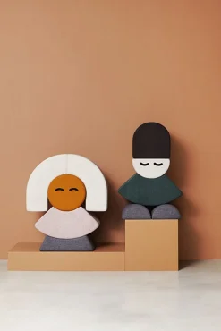 Børn KlipKlap Interiør-by Mr. Half Circle Face, Beige