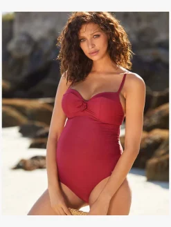 Tøj Til Mor|CacheCoeur Monaco Graviditetsbadedragt, Terracotta Rød