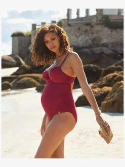 Tøj Til Mor|CacheCoeur Monaco Graviditetsbadedragt, Terracotta Rød