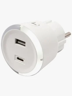 CAPiDi Sikkerhed-USB Oplader / Timer A+C, White