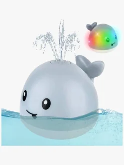 CarloBaby Vandlegetøj-Badelegetøj Vandsprøjtende Hval m. Lys, Grå