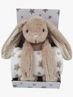 Interiør|CarloBaby Fleecetæppe Beige Stjerne & Kanin Beige/Hvid