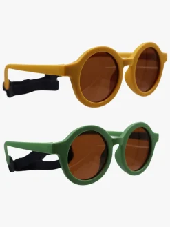 Tilbehør|CarloBaby  Fleksible Solbriller Luma 2-pak 0-3 År, Grøn/Gul Grøn/Gul