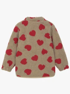 Fleecetøj|CeLaVi Teddy Fleecetrøje, Cayenne Rød/Beige