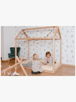 Børnesenge & Tilbehør|Childhome Juniorseng Hus 70x140, Natur