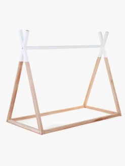 Børnesenge & Tilbehør|Childhome Juniorseng Tipi 70x140, Natur/White