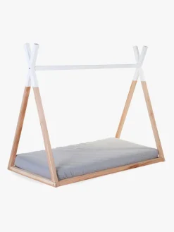 Børnesenge & Tilbehør|Childhome Juniorseng Tipi 70x140, Natur/White