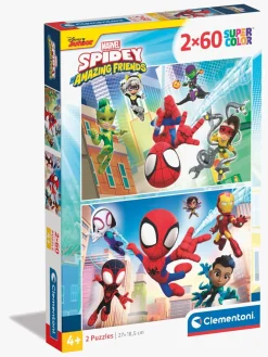 Spil & Puslespil|SpideyandFriends Clementoni Spidey And His Amazing Friends Puslespil 2x60 Brikker