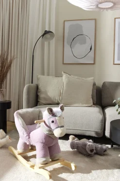 Gyngeheste & -Dyr|CloudberryCastle Cloudberry Castle Gyngehest med Ryglæn, Pink Lyserød/Hvid